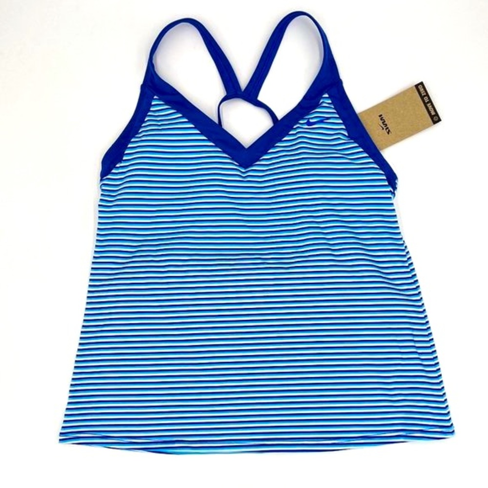 Nike Swim Stripe V-Neck Tankini Top Size M